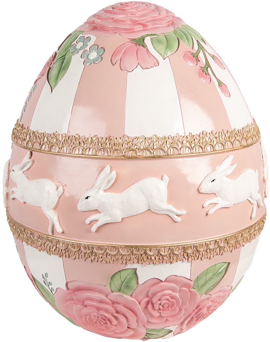 Decoratie Beeld Ei Ø 38x46 cm Roze Kunststof