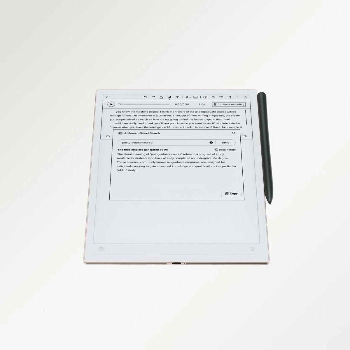 iFLYTEK AINOTE 2 10,65" E-Ink-tablet AI-notitietablet met ChatGPT-5 Ultradun 4,2 mm digitaal notitieboek Met spraak-naar-tekst, transcriptie in 16 talen Handgeschreven-naar-tekstherkenning Ideaal voor werk en studie