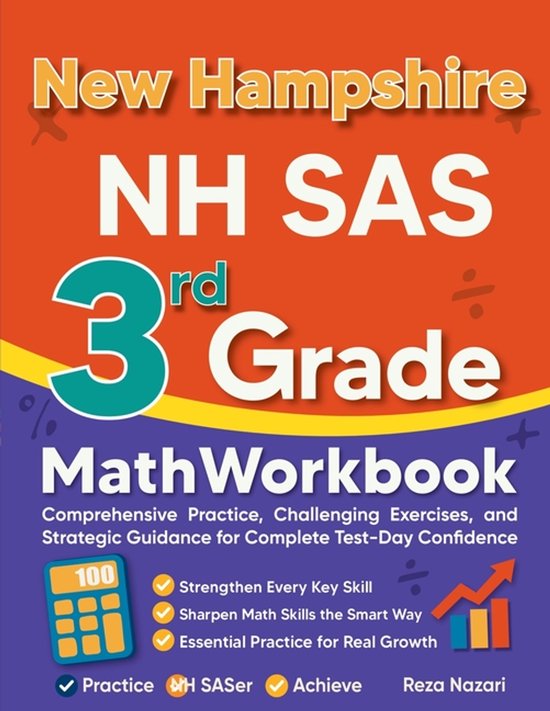 New Hampshire NH SAS 3rd Grade Math Workbook - cover