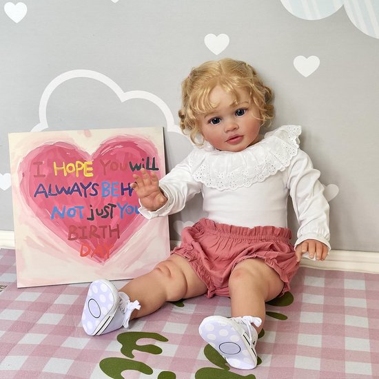 26 inch Realistische Reborn Baby Pop van Zacht Siliconen Vinyl - Handgemaakte Pasgeboren Baby Pop voor Kinderen - Perfect Cadeau voor Verjaardagen — afbeelding 5