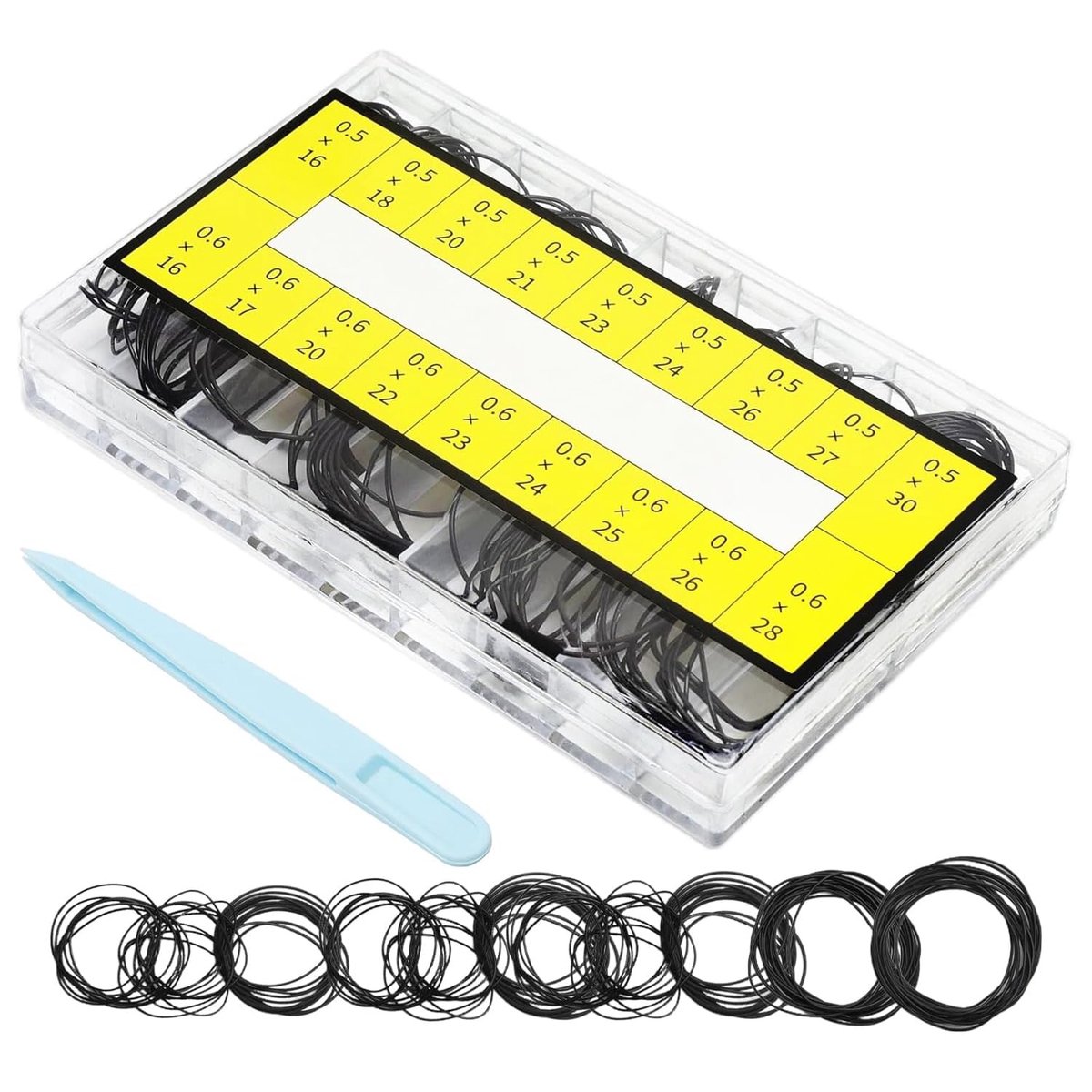 Sealing Rings Set - 200 Pieces - O Rings - Waterproof Rubber Seal - Watch Repair Tools - 16-30mm (18 Sizes)