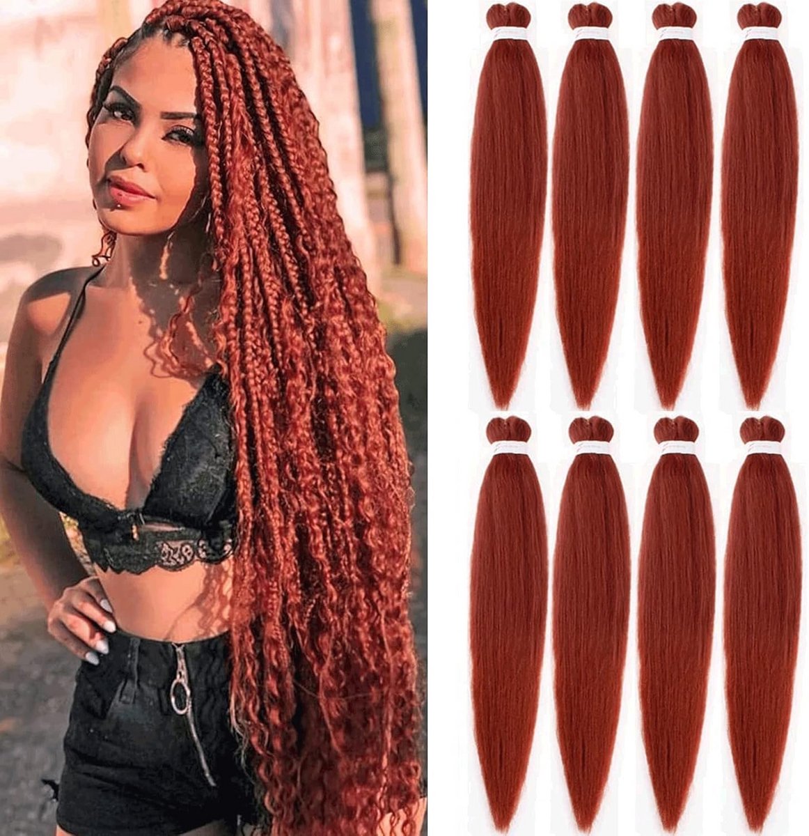 76 cm Voorgerekt Vlecht Haar voor Box braids en Krulstijlen