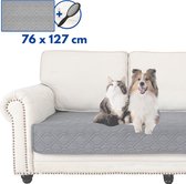 Hilvard - Couverture pour chien - Protecteur de canapé - Couverture pour chien siège arrière de voiture - Convient pour canapé, voiture et lit - Grijs - 76 x 127 cm
