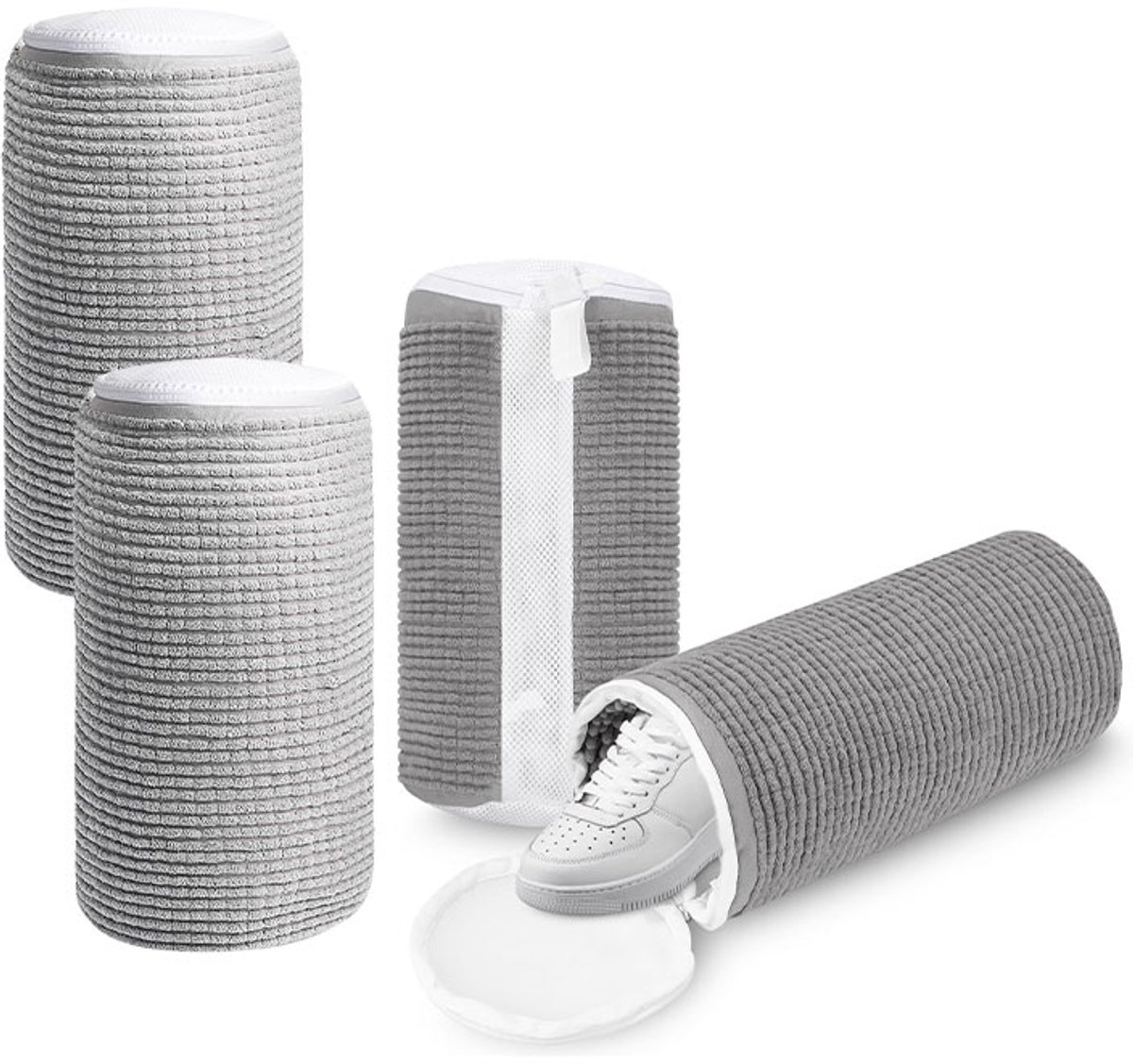 Waszak - Wasnet Voor Schoenen - Waszak Voor Schoenen - 32.5 x 12.8 cm - Netje Anti-Vervorming - Schoen Wassen - Schoenenwaszak - Wasgoed - Wasmachine - Schoenen / Sneakers - met Rits - Herbruikbaar - 4 Stucks
