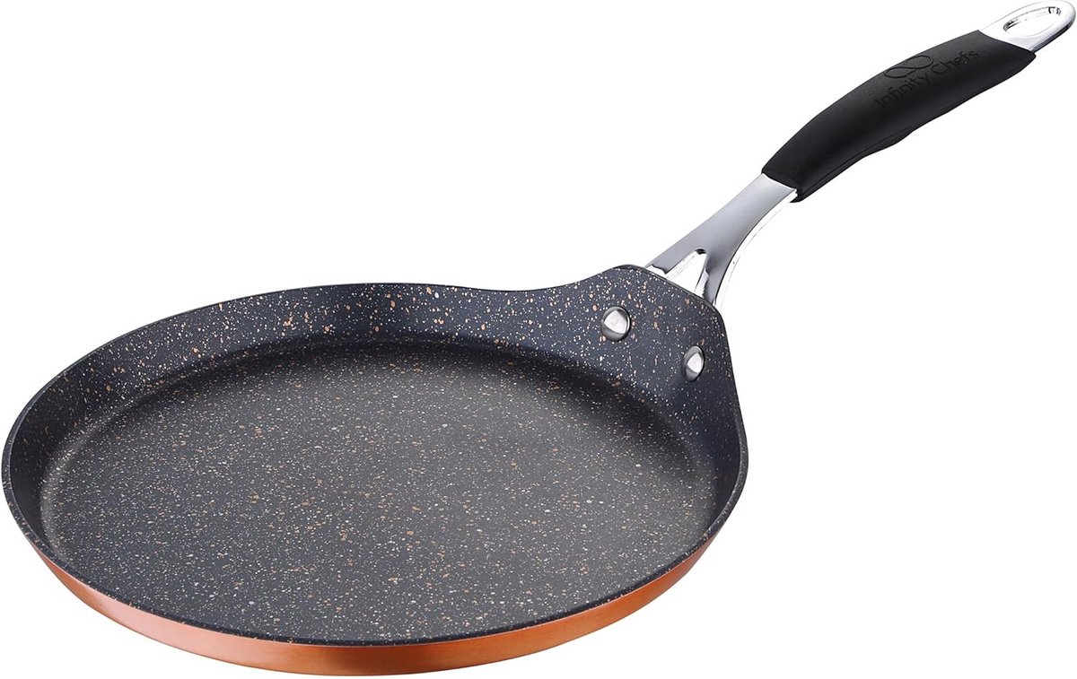 Crepe- en Pannenkoekenpan 24 cm - Anti-aanbaklaag - Gietijzer - Inductie Geschikt