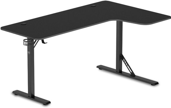 Groot L-vormig Gaming Bureau Hoektafel 160 cm met Bekerhouder en Koptelefoonhaak van Merkloos — afbeelding 4