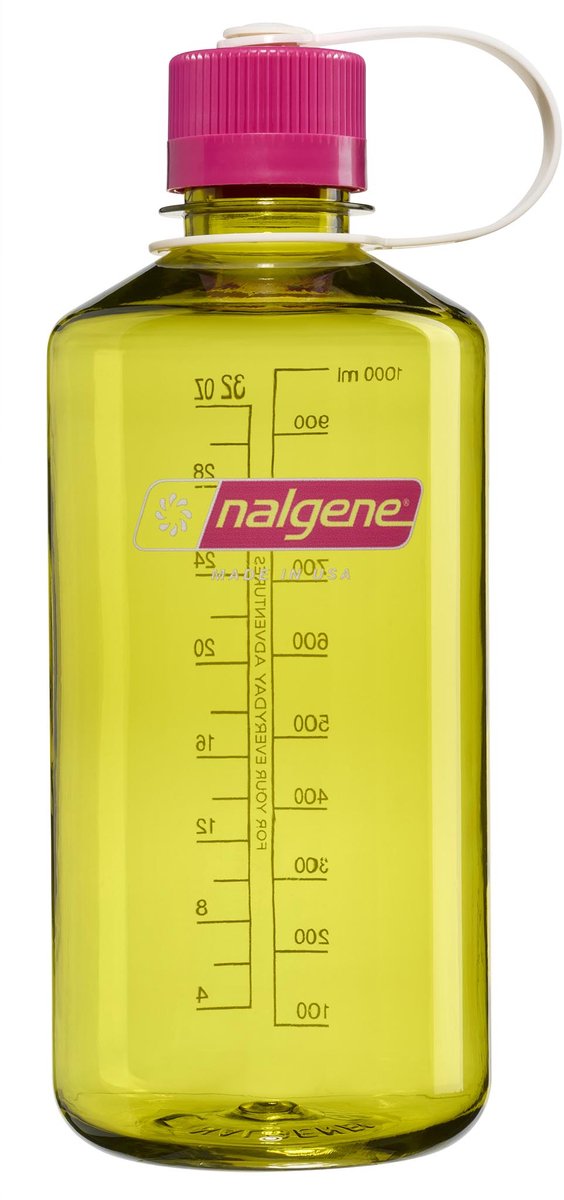 Nalgene - narrow mouth bottle - drinkfles - waterfles - 1000ml - bpa free - sustain - endive w/fuchsia purple nieuw