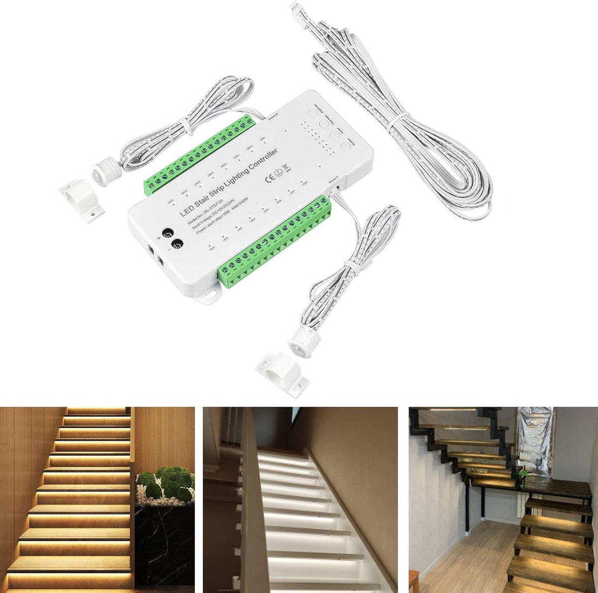 LED Trappenverlichting Controller met Bewegingssensor voor 16 Treden
