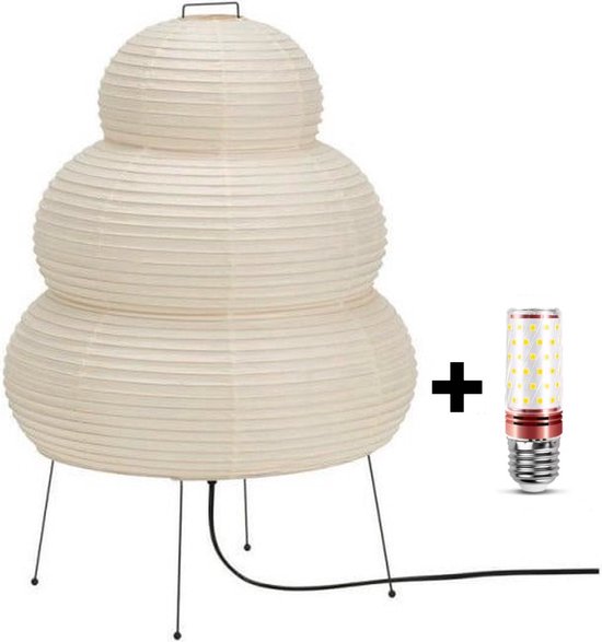 Decor Lola - Japanse Rijstpapieren Vloerlamp - LED - Woonkamer - Slaapkamer - Akari