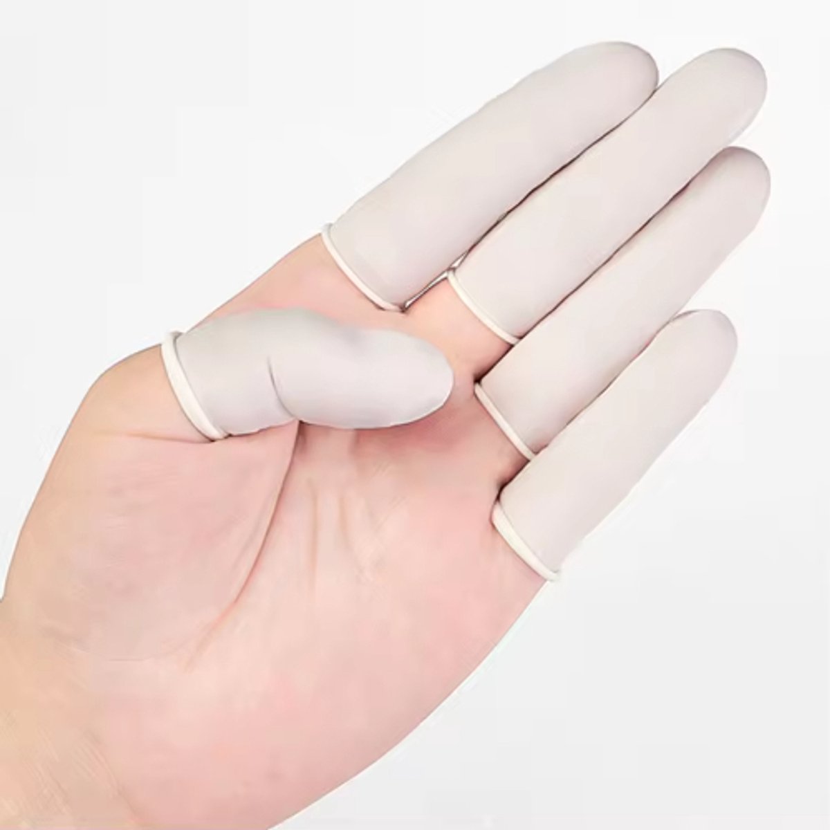 Latex Vingerbeschermer – 100 Stuks – Vingercondooms – Beschermhoezen voor Vingers – Pedicure – Wegwerp Vingerbeschermers – Hygiënisch & Elastisch – Wit