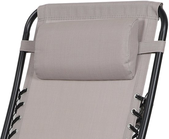 "LE PLAYA" SET VAN 2 RELAXFAUTEUILS TAUPE L176X64 X H108/46CM — afbeelding 4