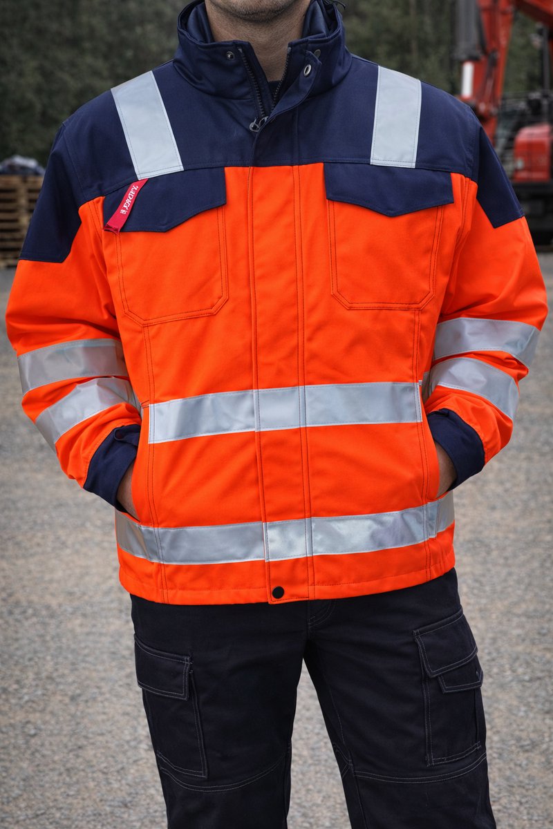 Veiligheidsjas Dames – F. Engel – Model 1541 – Oranje/Marine – Maat L