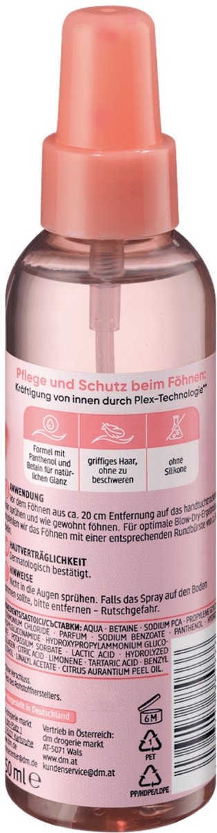 Balea Föhnspray voor het föhnen en versterken van het haar, 150 ml