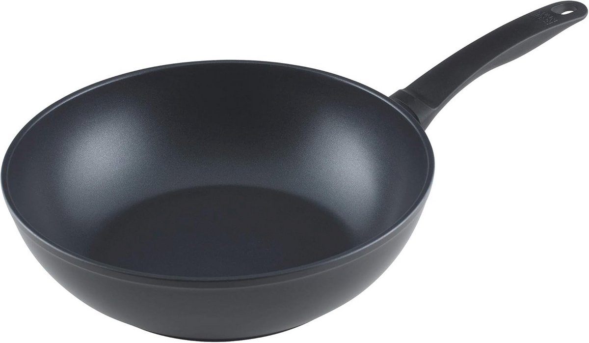 Inductie Aluminium Wok met Antiaanbaklaag - 28 cm, Zwart