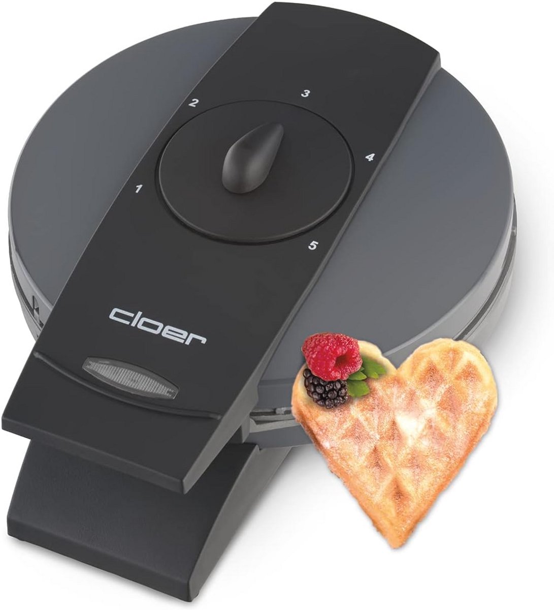 Wafelijzer voor Hart Wafels - 930 W, Instelbare Bruining