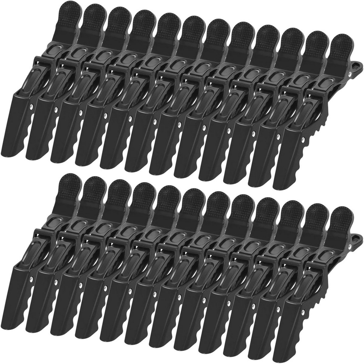 24 Stuks Professionele Haarklemmen voor Kappers - Krokodilklemmen - Antislip Haarclips