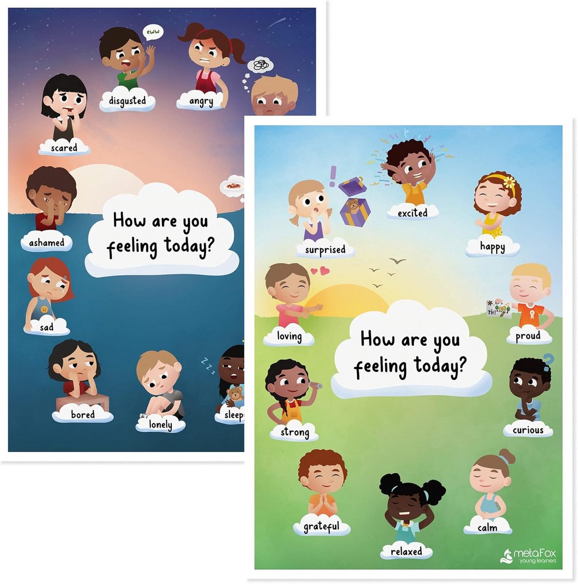 Emotionele Leermateriaal Set (2x A3 Formaat) voor Kinderen en Groei