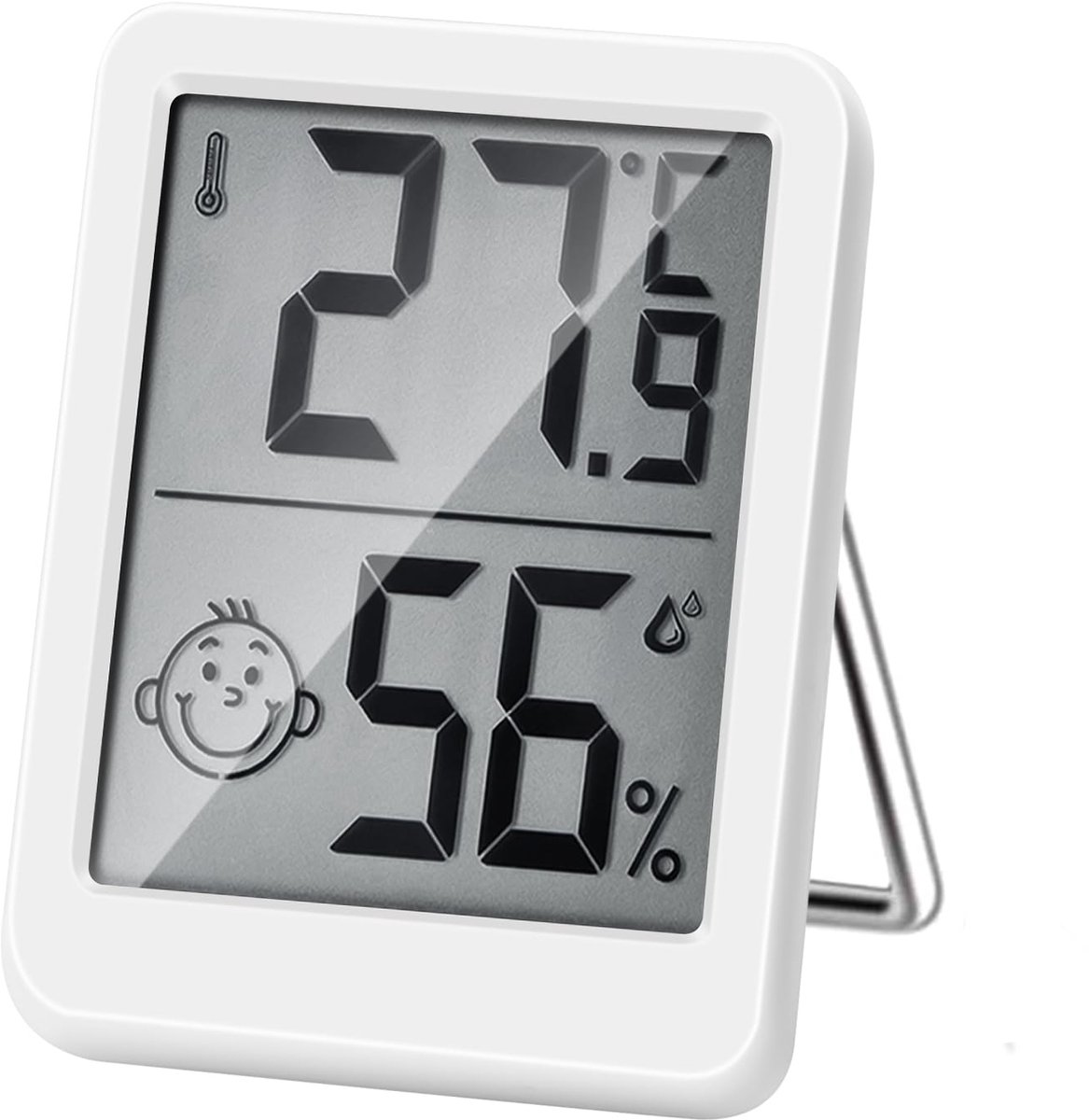 Zeer Nauwkeurige Digitale Thermometer - Binnenthermometer - Hygrometer - Vochtigheidsindicator Met Groot Scherm En Thermometer - Perfect Voor Het Bewaken Van Huizen En Babykamers - Wit