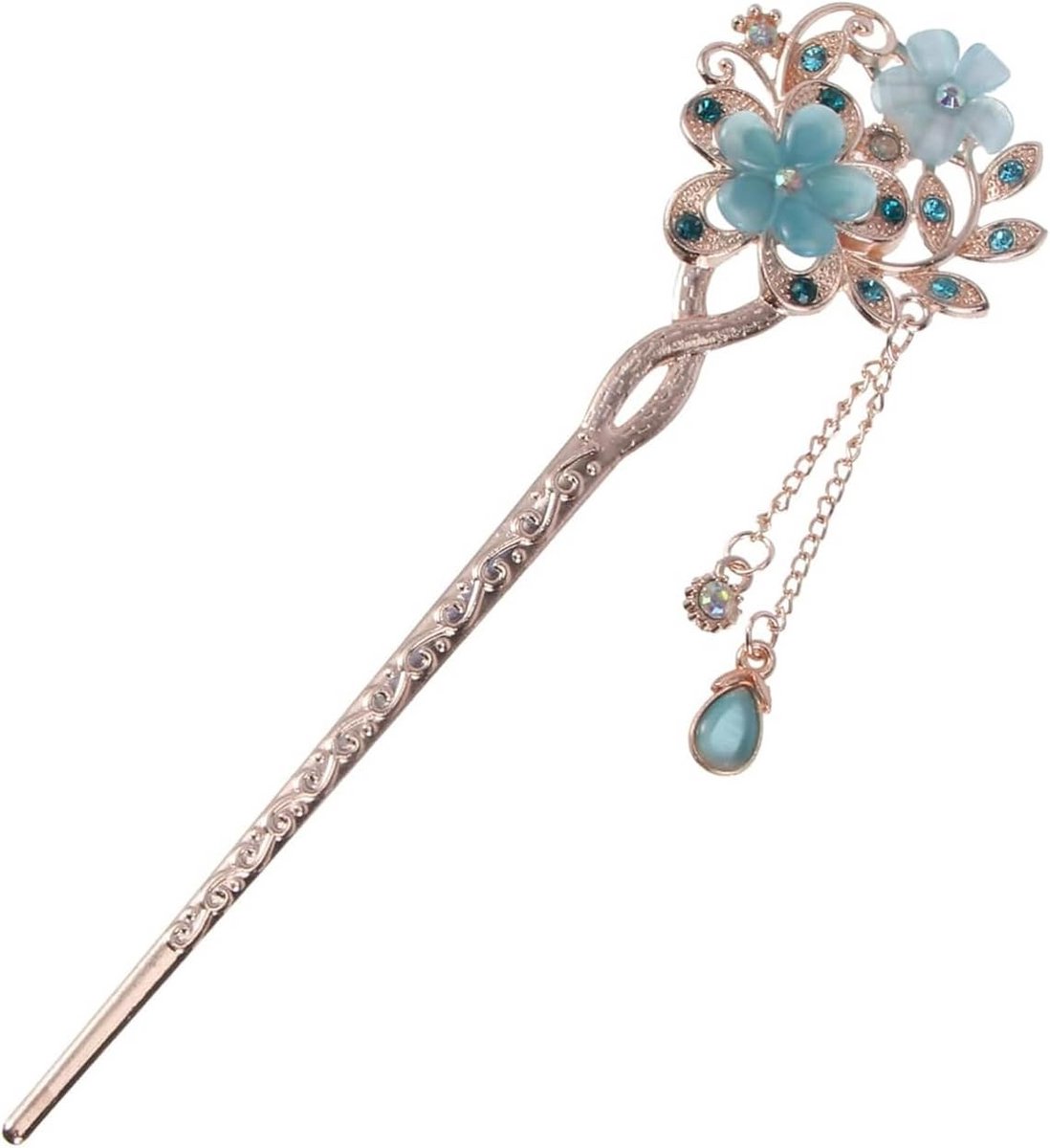 Vintage Haarspeld met Opaal en Bloem - Haaraccessoires voor Dames