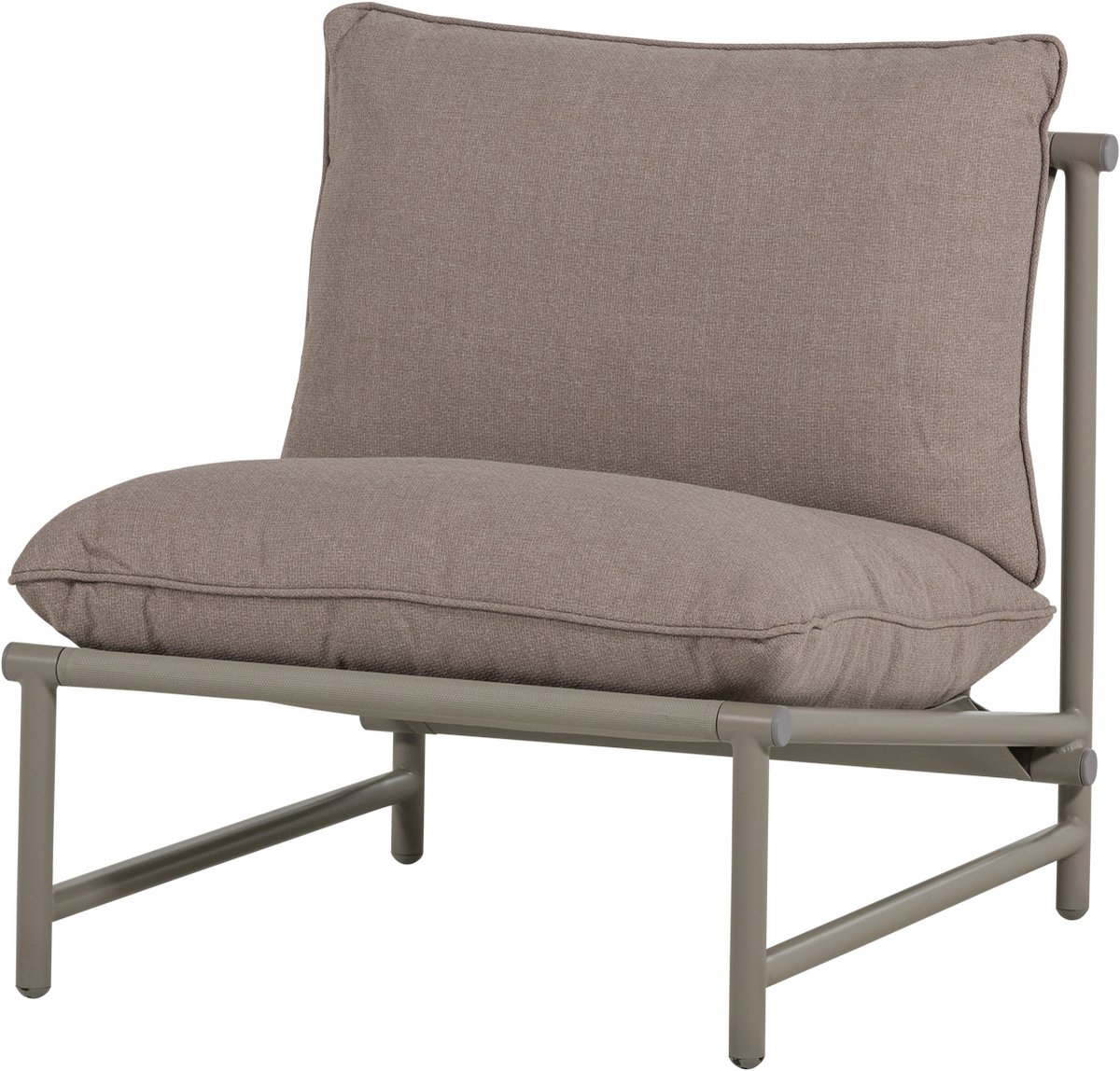 WOOOD Elvo Loungestoel Tuin - Aluminium - Zand - 75x82x75