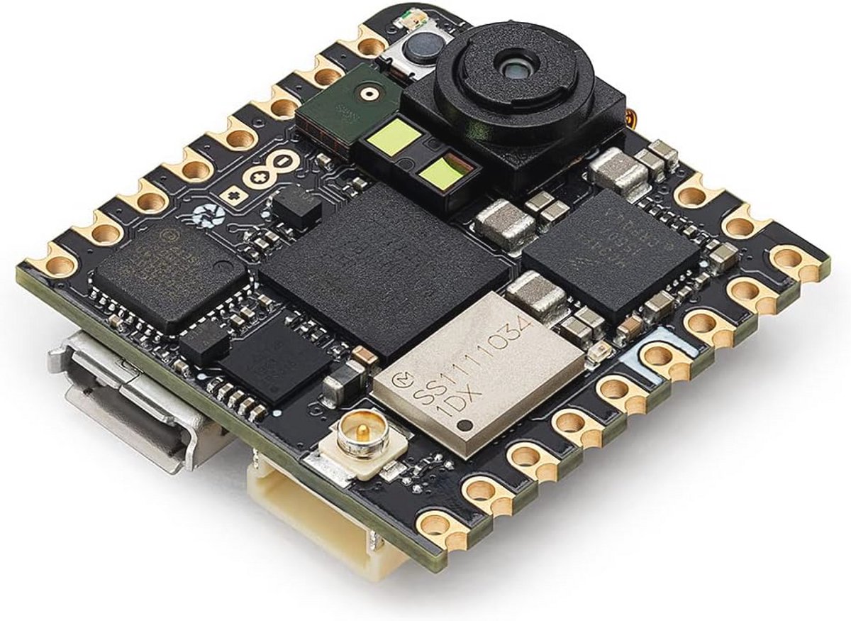 Compact development card with camera for machine vision, AI and IoT projects