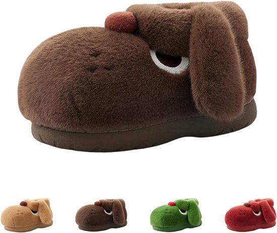 Dames winterslippers, warme dames slippers, antislip en comfortabele pluche winter slippers vorm en pluche huis slippers (38/39 EU, koffie Dames winterslippers, warme dames slippers, antislip en comfortabele pluche winter slippers vorm en pluche huis slippers (38/39 EU, koffie