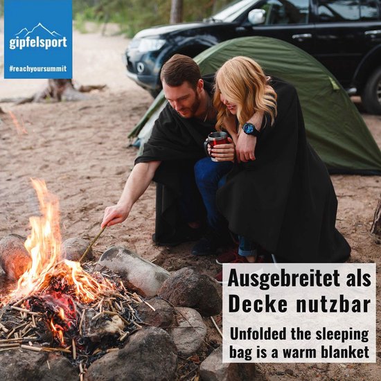Lichte Microvezel Fleece Deken/Slaapzak - 185 x 150 cm, Ideaal voor Kamperen en Reizen van Merkloos — afbeelding 2