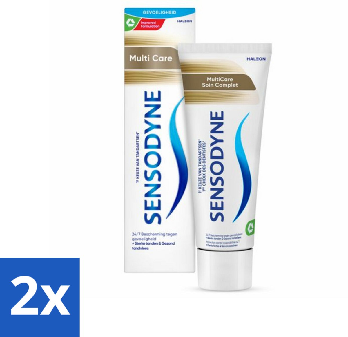 Sensodyne - Tandpasta - MultiCare - Complete Tandverzorging - 75 ml - Voordeelverpakking - 2 stuks
