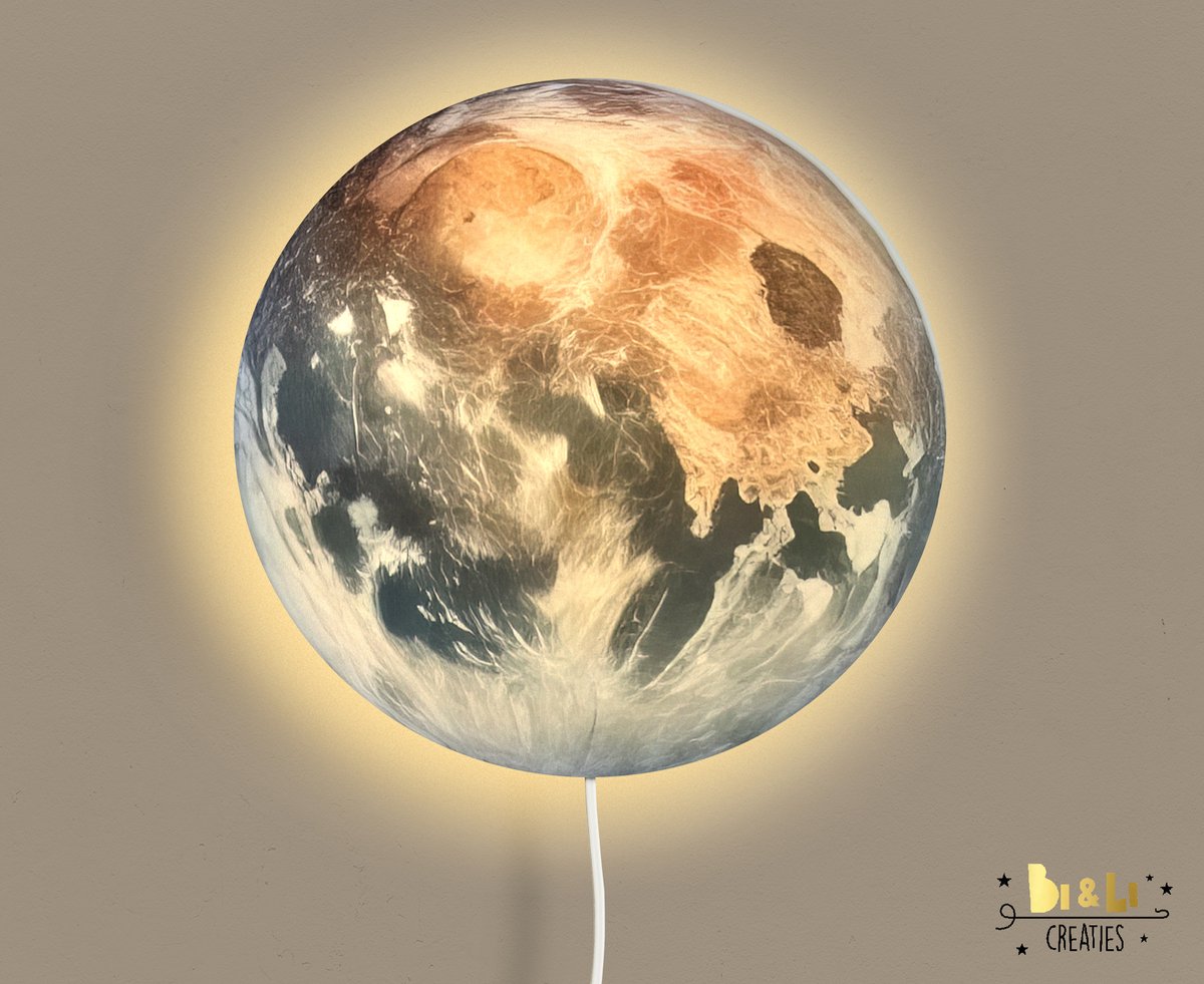 Wandlamp Aarde-nachtlamp-heelal-sfeerverlichting-kinderkamer-wandverlichting-40 diameter-incl fitting