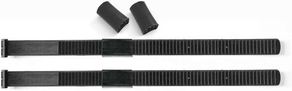 Lashing straps for spacers - set of 2, TPU steel reinforced, incl. spare rubber pads, black 600 mm length