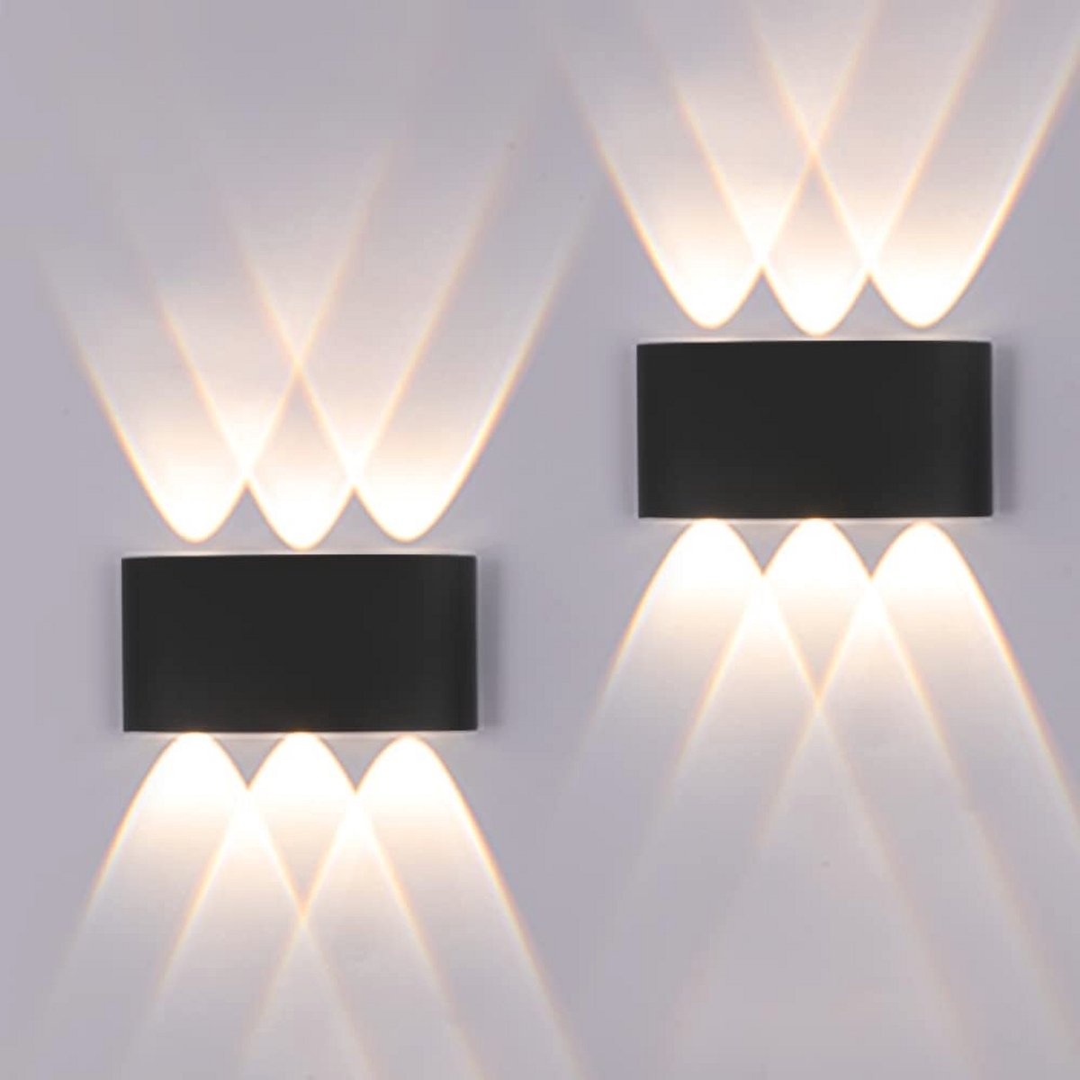 2 Stuks Wandlampen voor Binnen en Buiten, Moderne LED Wandlampen met 1200 Lumen en IP65 Wa