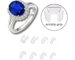 Fako Bijoux - Ringverkleiner Set Halfrond Antislip Grip - Ring Verkleiner - 8 Verschillende Maten - Transparant