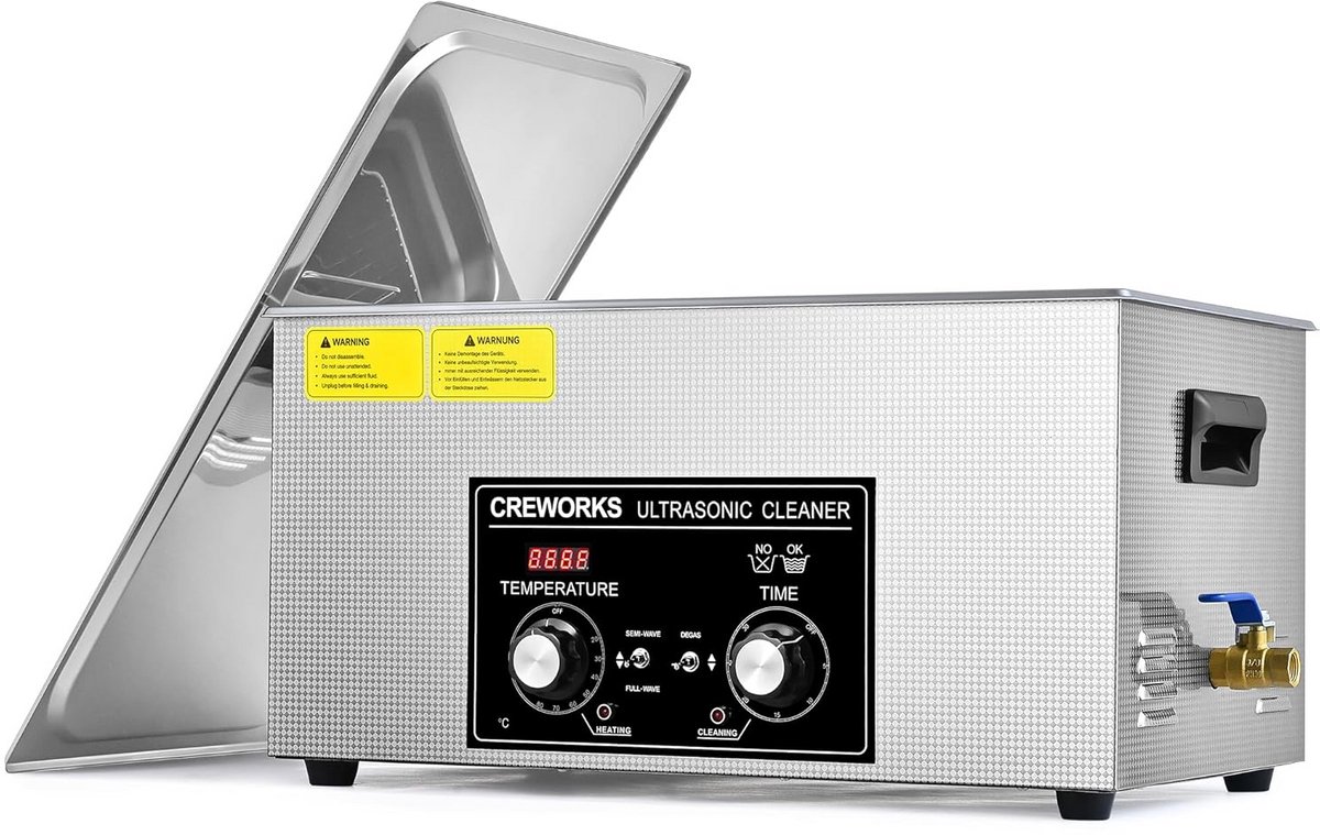 Ultrasonic Cleaning Device with Heater for Jewelry, Dental Prostheses, and Eyewear
