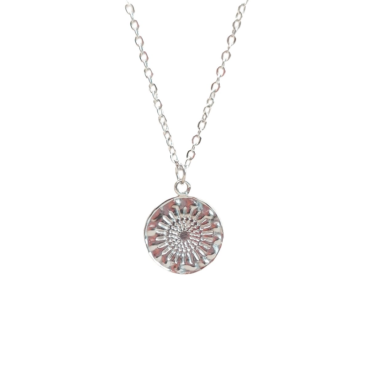 Ava & Imber Ray of Sun Ketting Zilver | Waterproof Schakelketting met Zilveren Zon Hanger