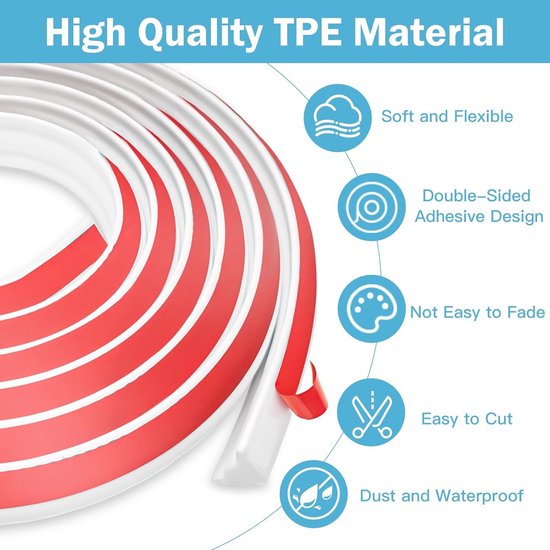 Flexibele Zelfklevende Sierlijsten 6 Meter - TPE Plafond- En Wandlijsten 40mm Voor Een Strakke Afwerking