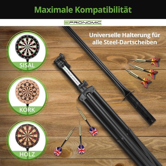 Dartbordstandaard - Verstelbare Standaard voor Dartborden - Stevige Staalconstructie - Inklapbaar en Draagbaar — afbeelding 5