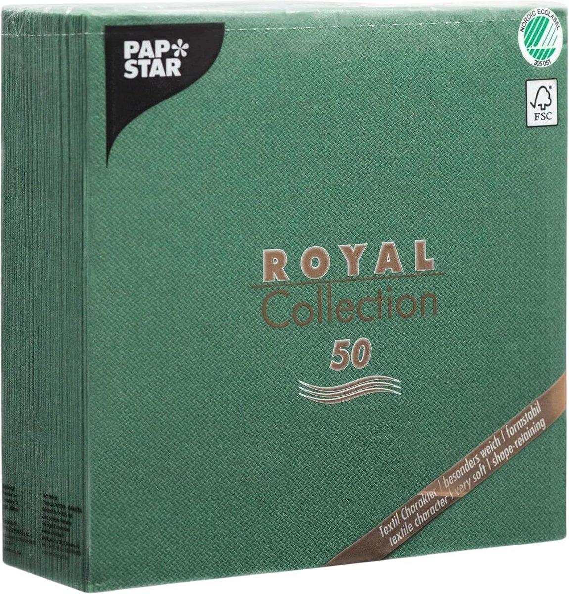 50 Donkergroene Servetten 1/4-vouw 40 cm x 40 cm