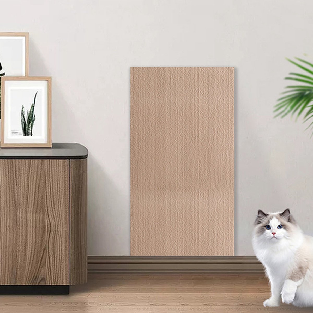 CHIWIN Krabmat voor Katten - Zelfklevende Krabmat voor Meubels - Bescherm Je Bank en Stoelen tegen Krabben - 3 Stuks - 30 x 100 cm - kaki