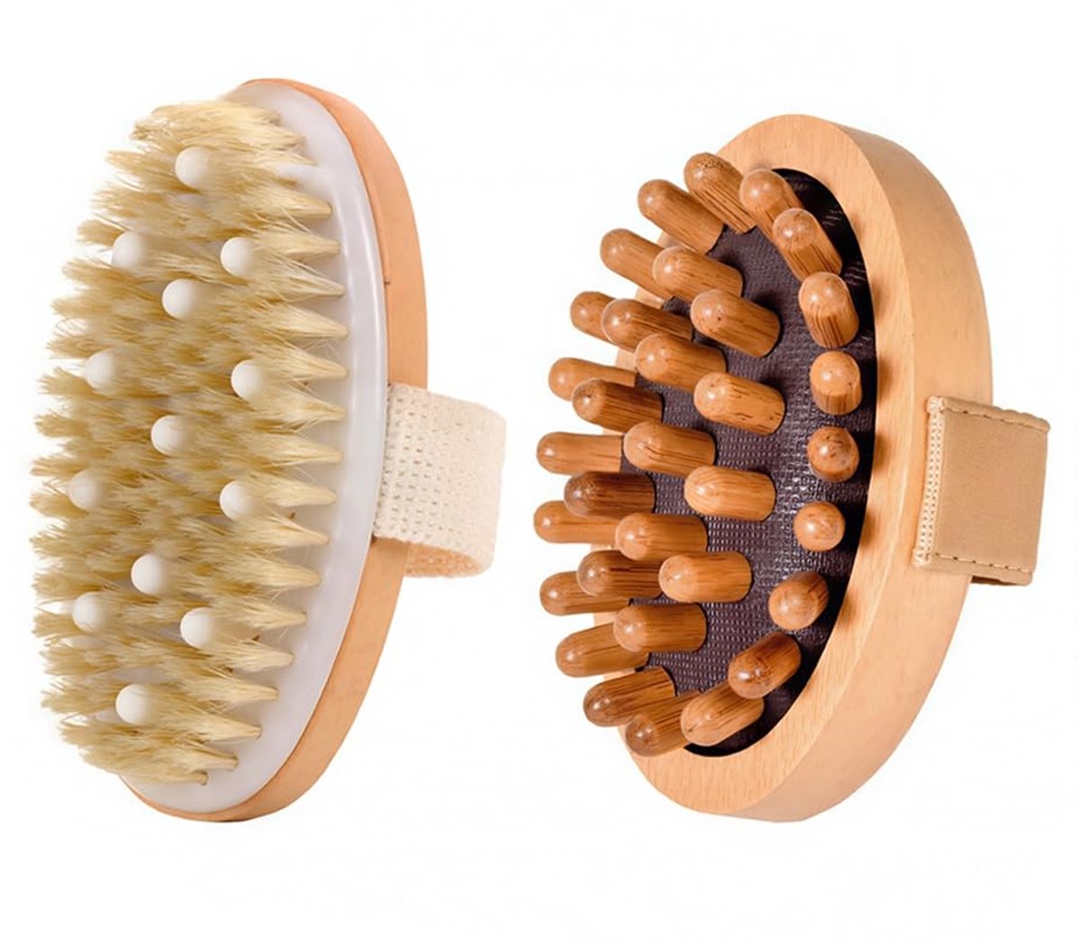Unyqoos® Set van twee multifunctionele lichaamsborstels voor massage en reiniging