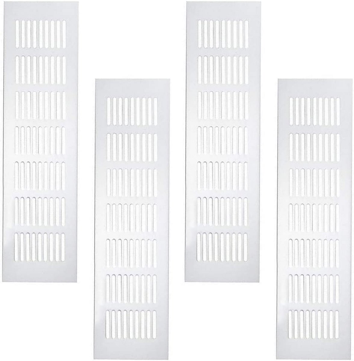 Ventilatieroosters 80 x 300 mm - Set van 4 Rechthoekige Ventilatiesleuven voor Kasten en Kledingkasten