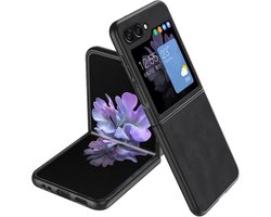 Samsung Galaxy Z Flip5 hoesje – compatibel – Alcantara leer – zwart – bescherming case cover