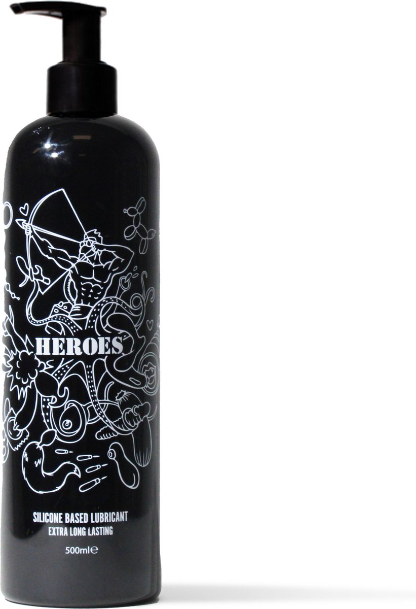 HEROES Siliconen Glijmiddel inclusief DOSEERPOMP - 500ml | NIEUW!