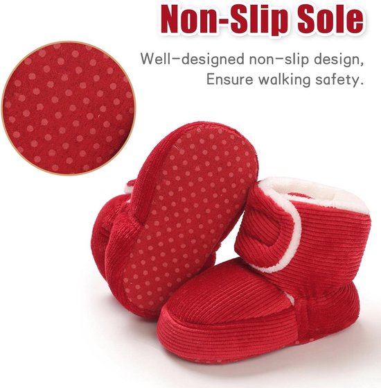 Fleece Booties voor Pasgeborenen - Warme Anti-slip Winterschoenen voor Baby's (0-18 maanden) van Merkloos — afbeelding 5