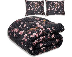 Dekbed zonder overtrek - All year 240x220cm - Japans zwart - Wasbaar Dekbed Zonder Overtrek – Hypoallergeen & Antibacterieel – 30 dagen proefslapen - Wasbaar hoesloos dekbed - Bedrukt dekbed - zomerdekbed & winterdekbed