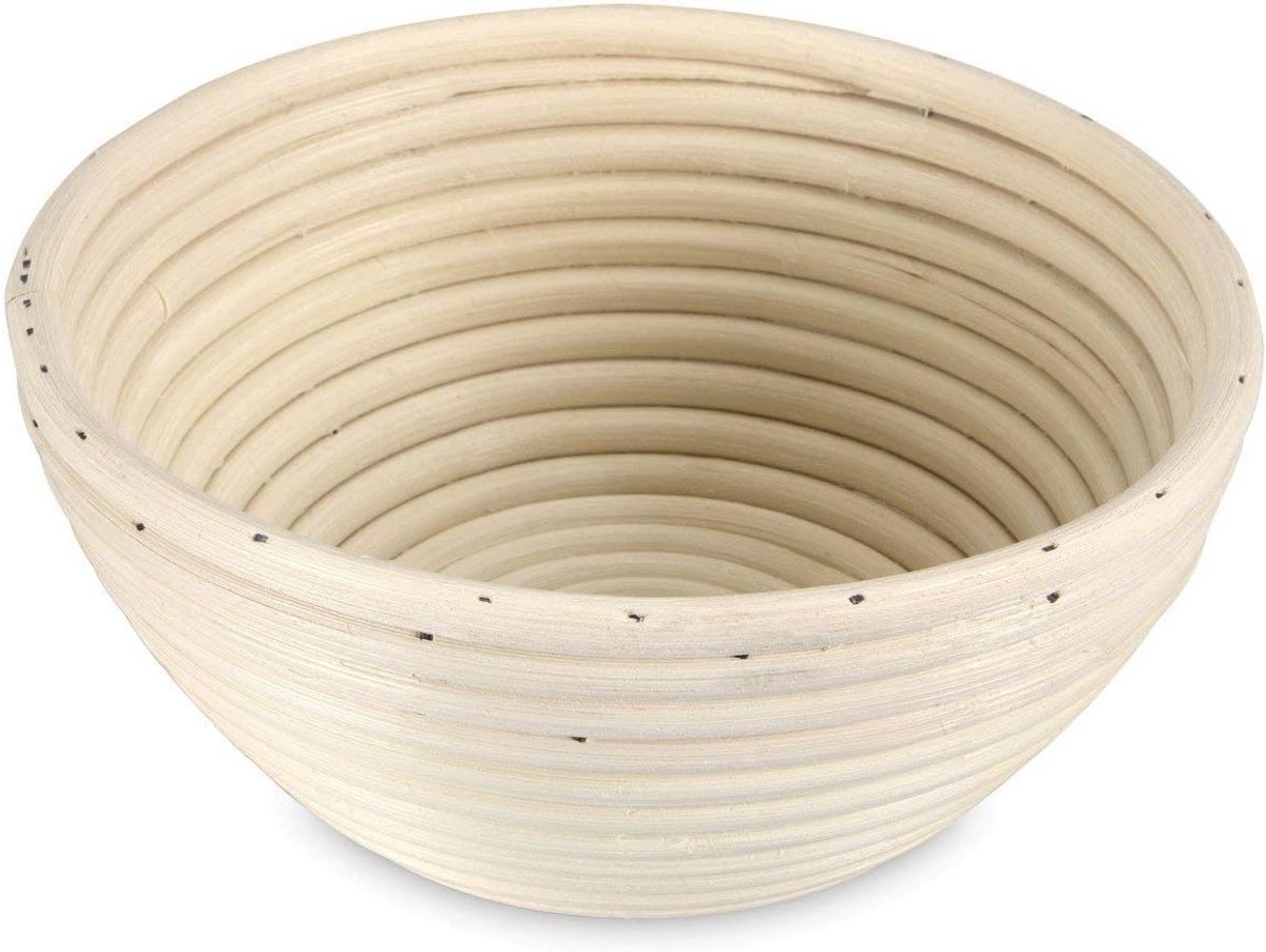 Ronde rotan tuinmand voor broodbakken - Beige, 17cm