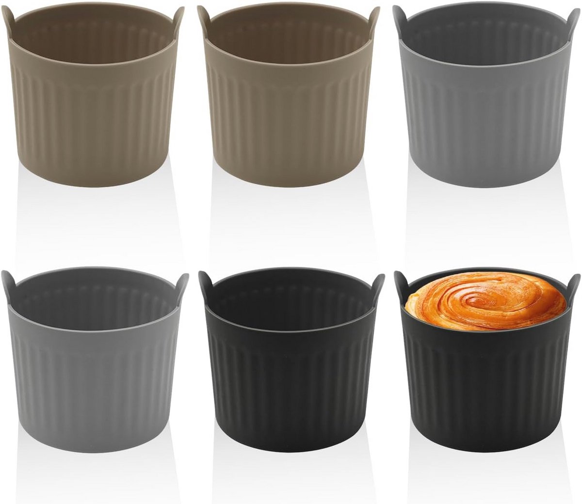 6-delige Cupcake Mallen en Muffin Bekers van Silicone voor Bakken