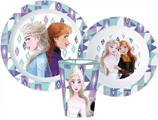 Frozen kinderserviesset 3-delig – Bord, kom en beker – Anna, Elsa en Olaf - ontbijt - lunch - diner