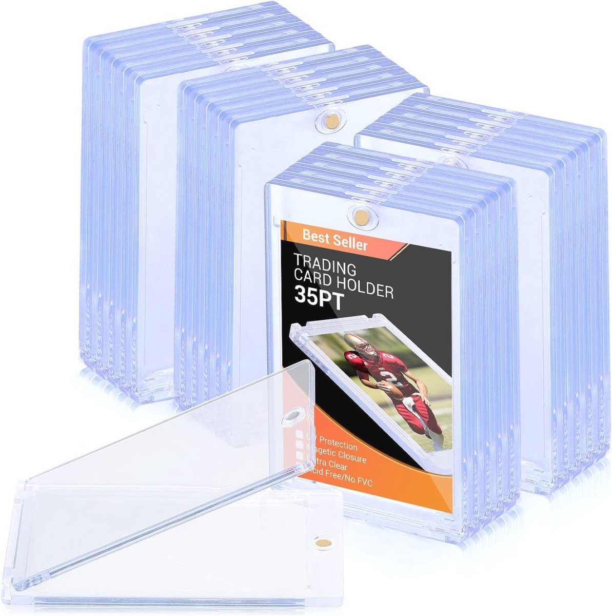 12 Stuks Magnetische Kaartenhoezen met UV-Bescherming - Transparante Verzamelkaarten Frames