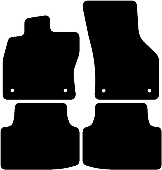 Tapis de voiture Volkswagen Golf 8 - Année de construction : 12/2020 - 2021 - Original Fit - 4 pièces - Velours de Luxe