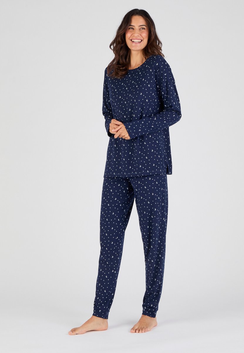 Damart - Pyjama van Thermolactyl jerseytricot. - Dames - Blauw - 42-44 (M)